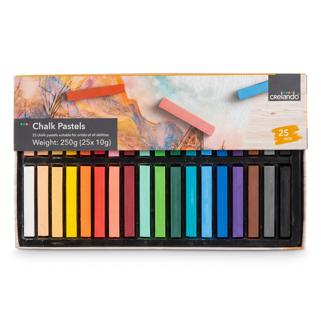 Crelando Set de 25 Tizas Pastel de Calidad Artística