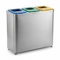 Papelera de Reciclaje Vilagrasa NEPTUNE — Papelera Reciclaje  De 3 Residuos Cuerpo Acero