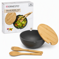 Ernesto Set de Ensaladera con Tapa de Bambú y Cubiertos