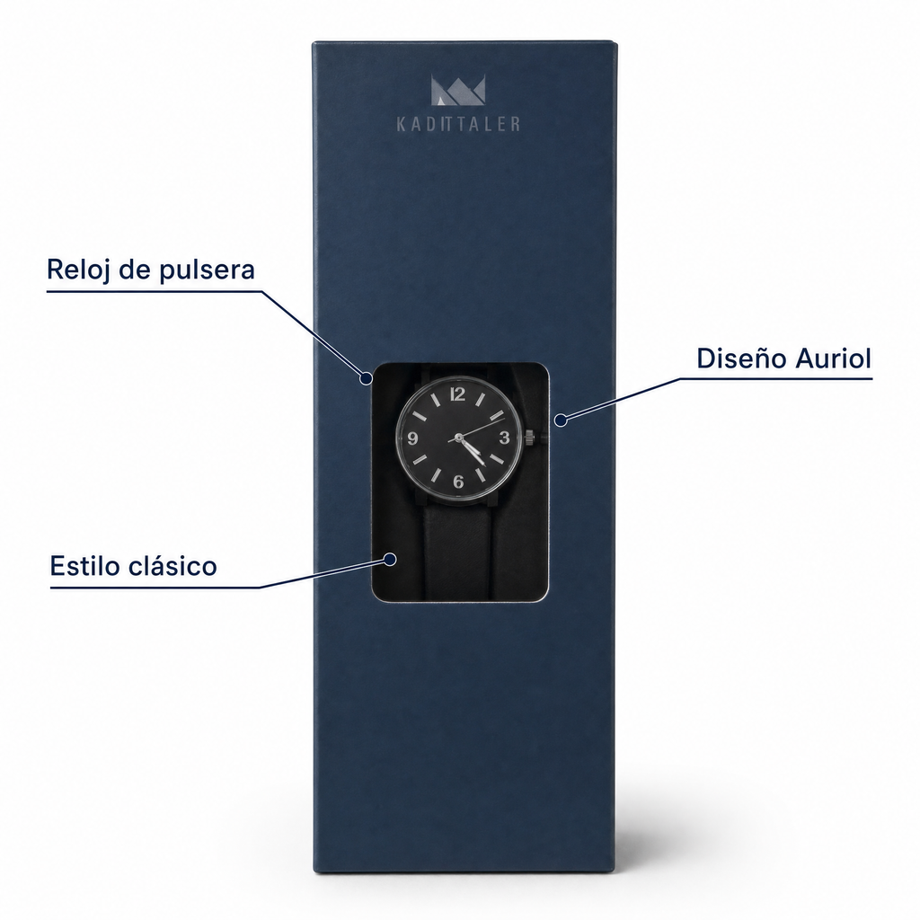 Auriol reloj de pulsera analógico con correa negra o marrón, cristal mineral y 5 bar
