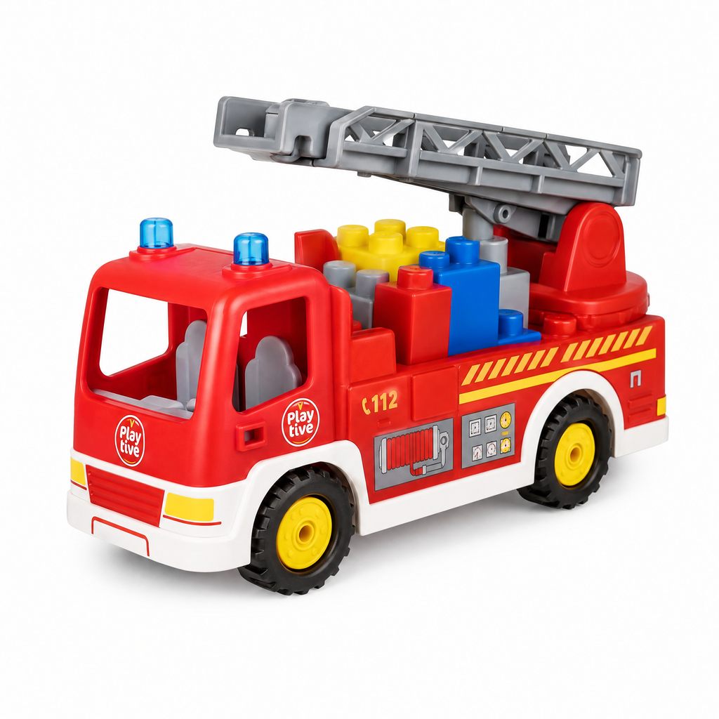 Playtive Camión Bomberos con Bloques