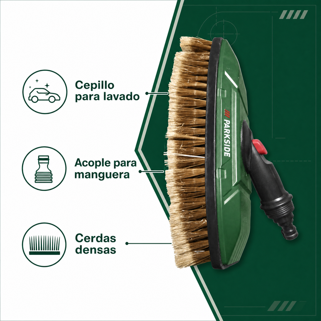 PARKSIDE cepillo de lavado con acople para manguera
