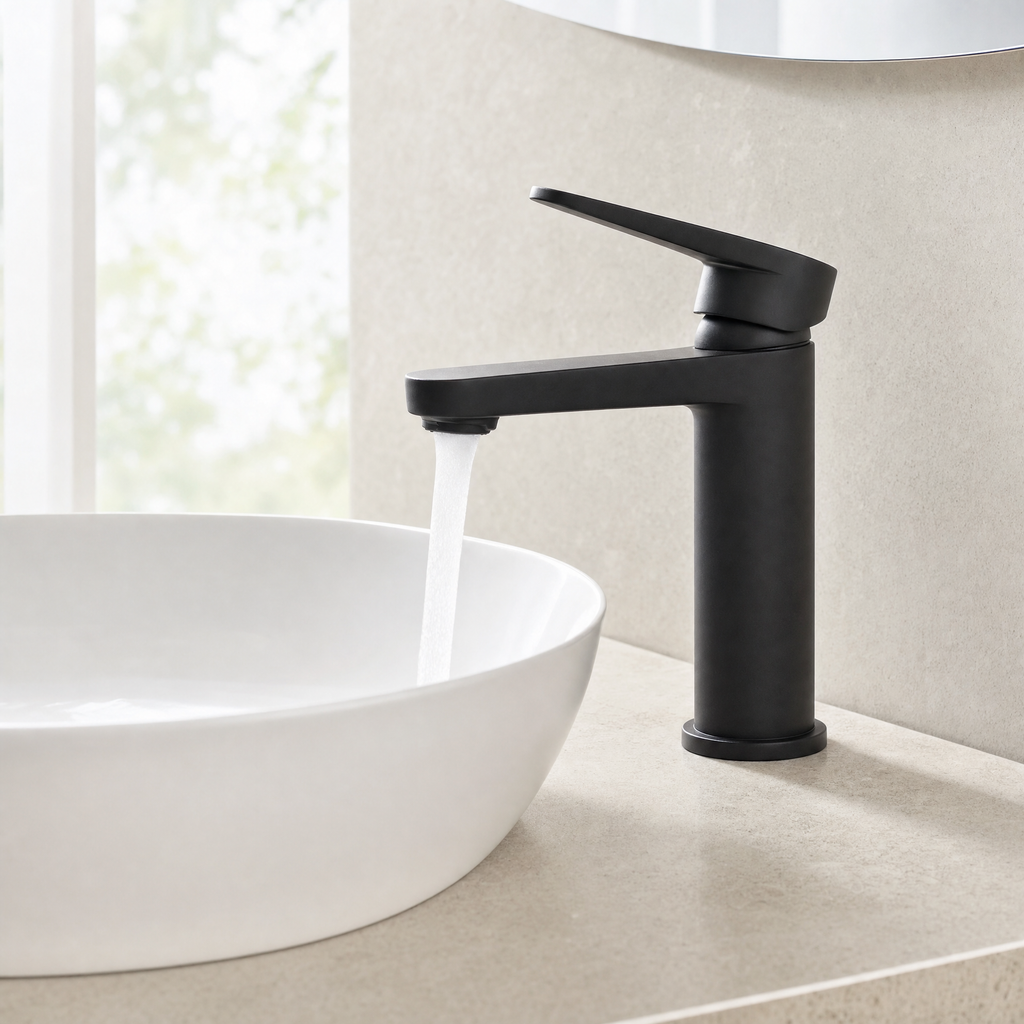 Grifo Monomando para Lavabo Livarno Home Negro Mate