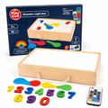Mesa de Luz Playtive Wooden Light Box — Panel LED Multicolor con Mando a Distancia, 18 Piezas