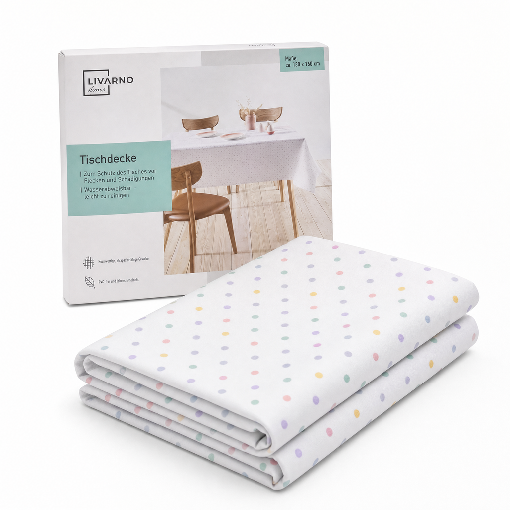 Mantel Livarno Home Blanco con Estampado de Puntos