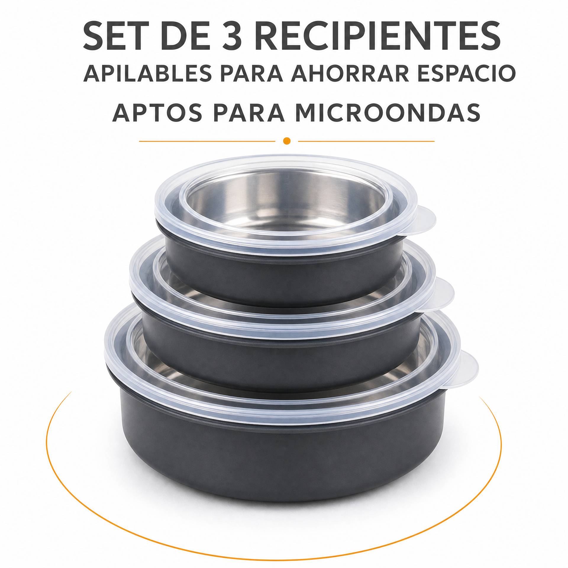 Ernesto Set de 3 Recipientes para Microondas
