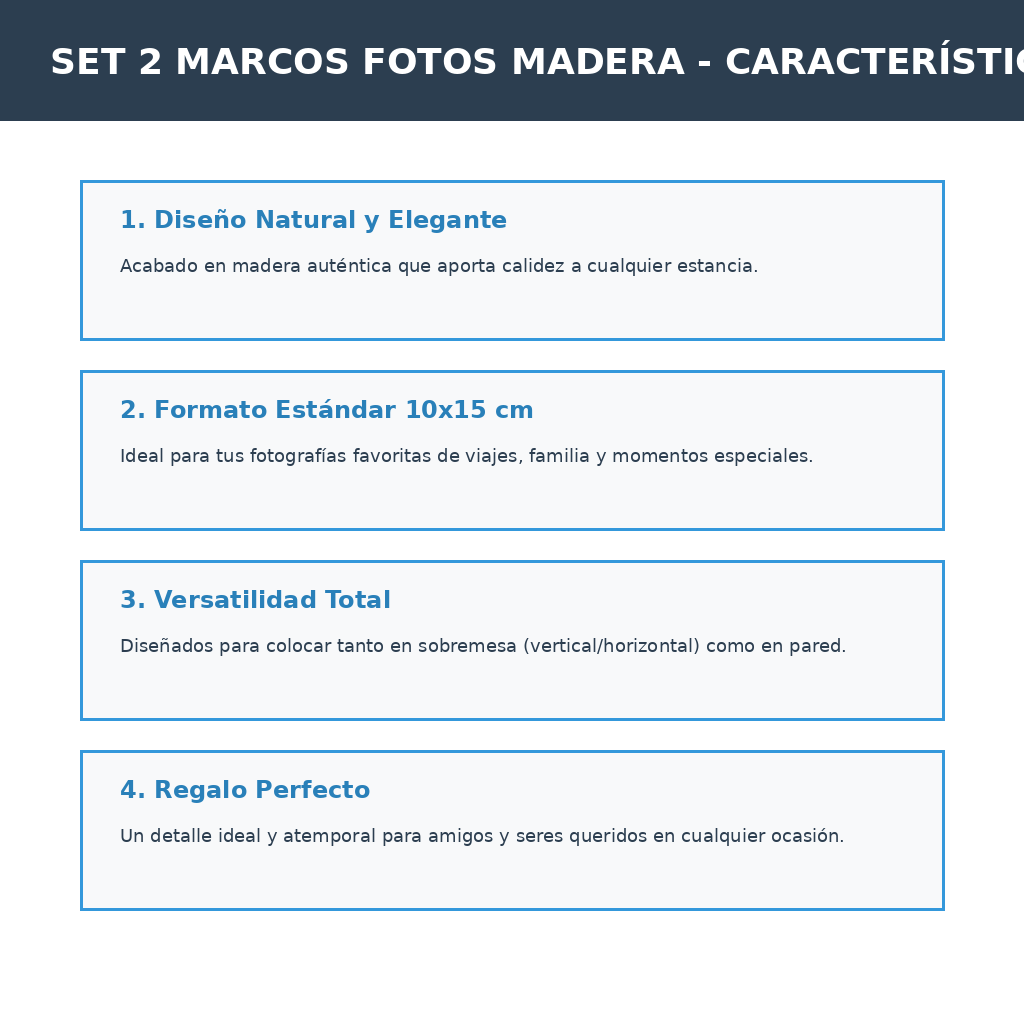Set 2 Marcos Fotos Madera
