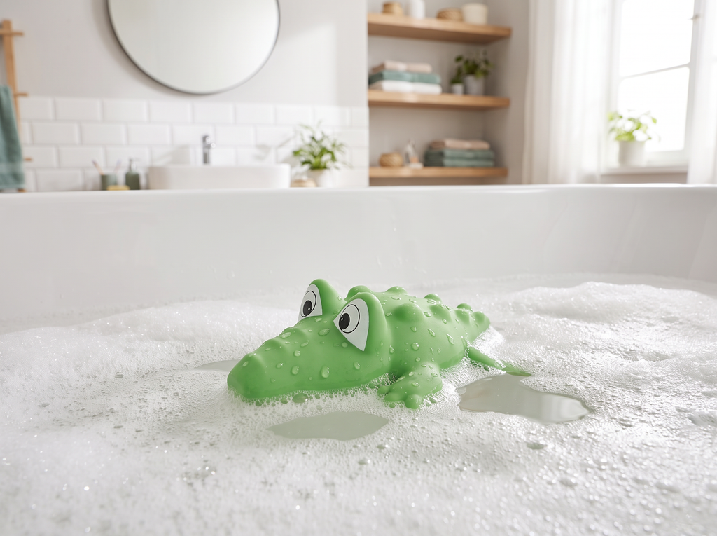 Juguete de baño cocodrilo con temática safari, 1+ años