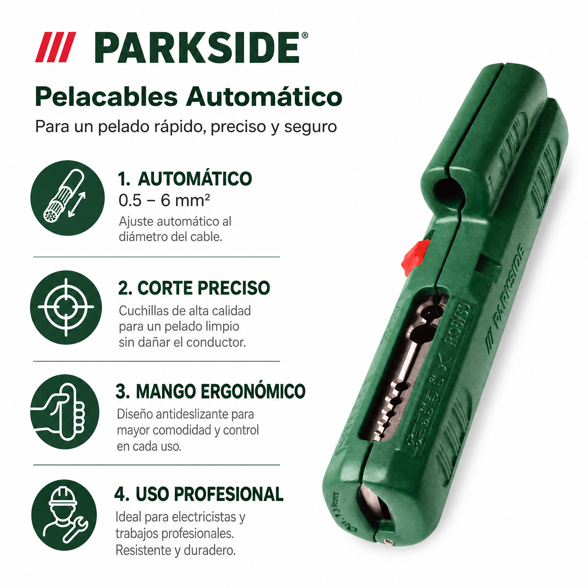 Parkside Pelacables Wire Stripper 0.5-6mm2