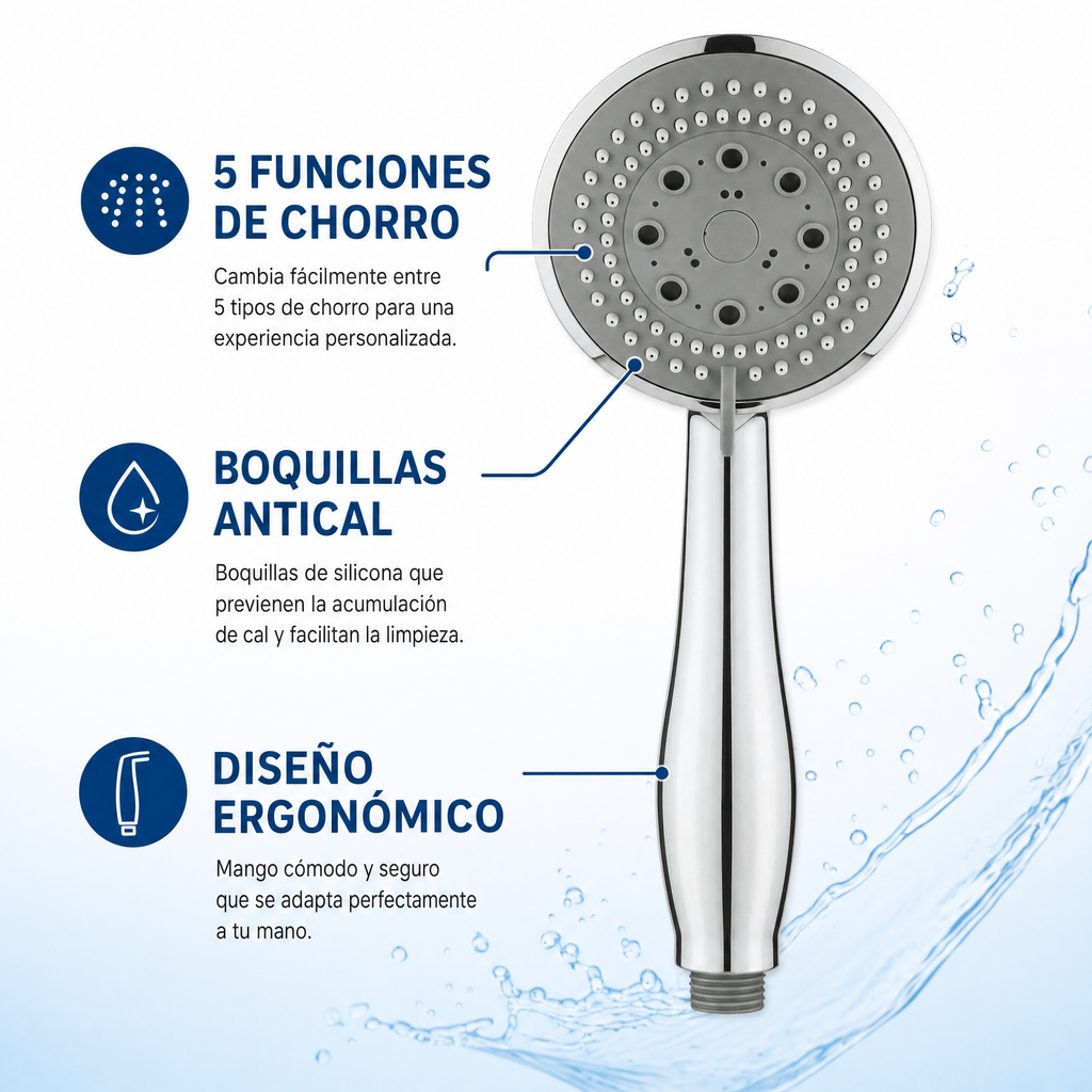 Livarno Home Alcachofa de ducha con 5 funciones