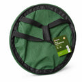 Bolsa plegable pop-up para residuos de jardín verde con asas negras y borde circular