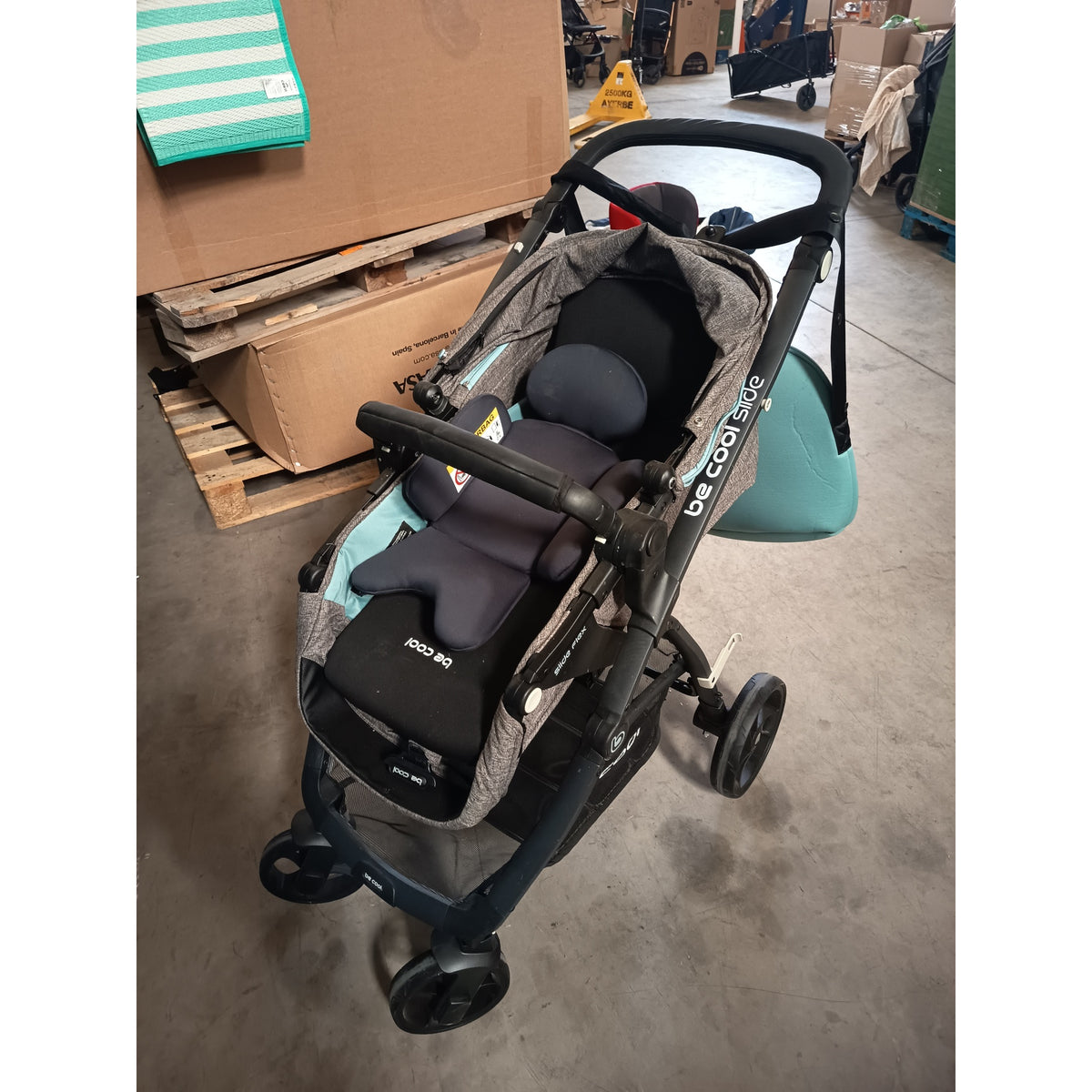 Silla de Paseo Be Cool Slide Flex Gris y Turquesa Usada