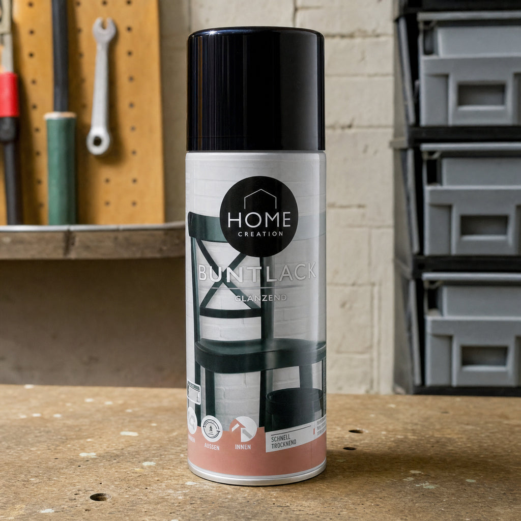 HOME CREATION lata en aerosol BUNTLACK tapa negra