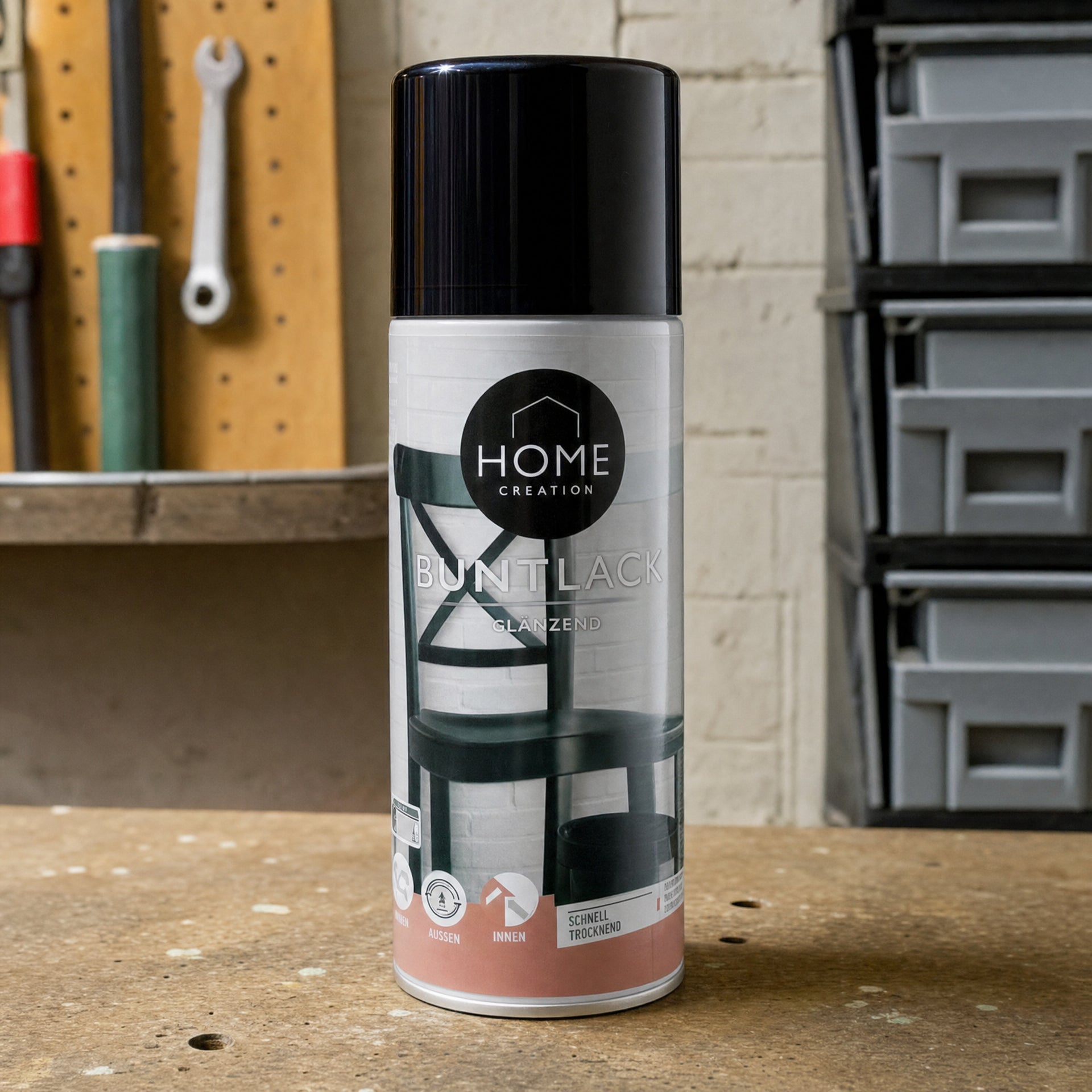 HOME CREATION lata en aerosol BUNTLACK tapa negra