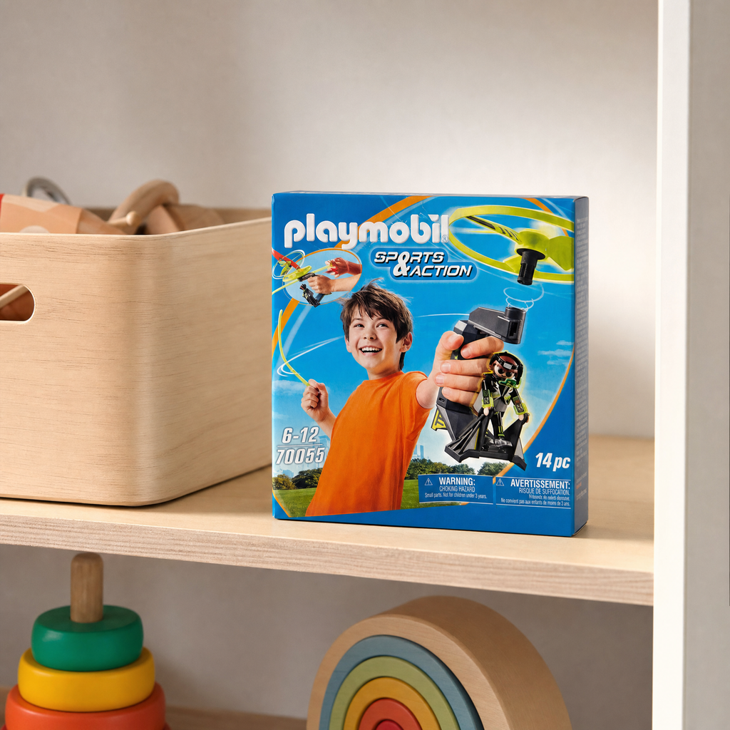 Playmobil Sports & Action 70055 Agente con Lanzador de Rotor