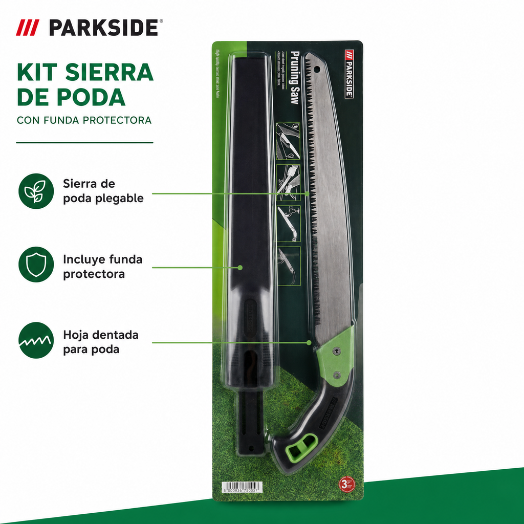 Parkside Sierra de Poda Plegable con Funda Protectora