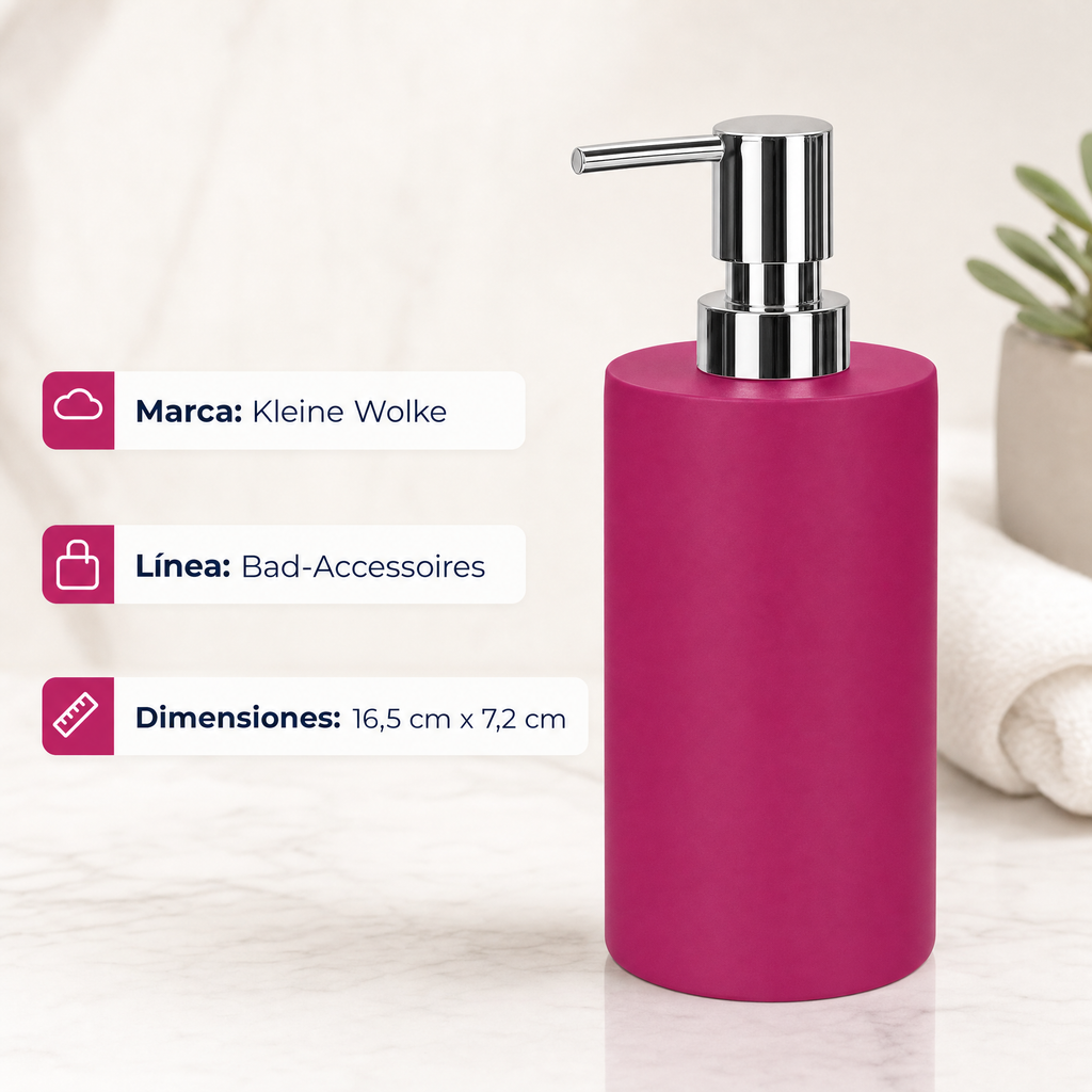 Kleine Wolke set de accesorios de baño magenta dispensador, vaso y escobillero