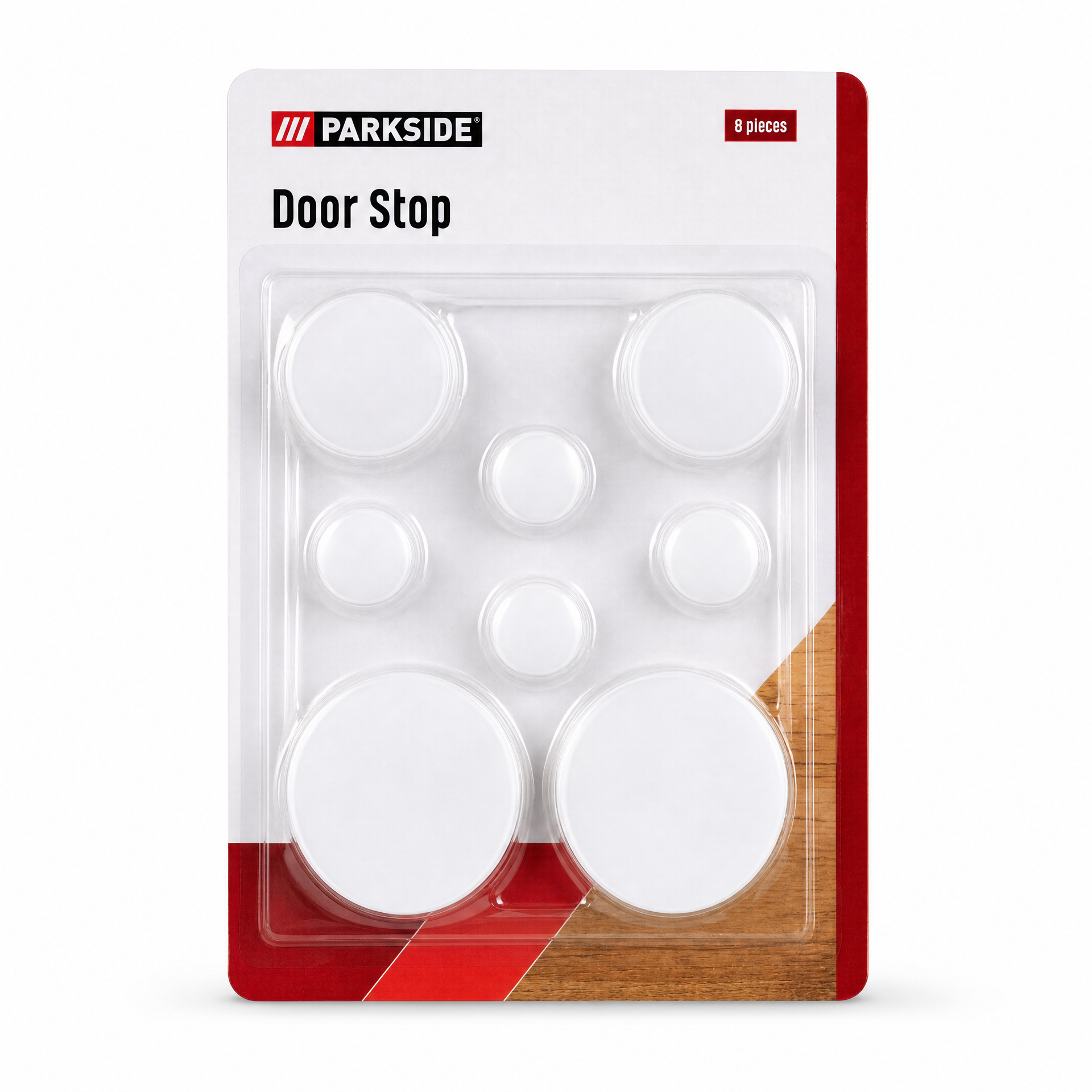Parkside Topes Autoadhesivos para Puertas, Pack de 8