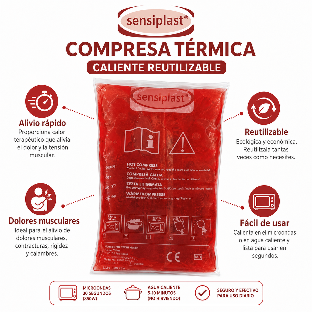Sensiplast Compresa Térmica Caliente Reutilizable