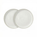 Set 2 Platos SilverCrest Stoneware Blanco Crema