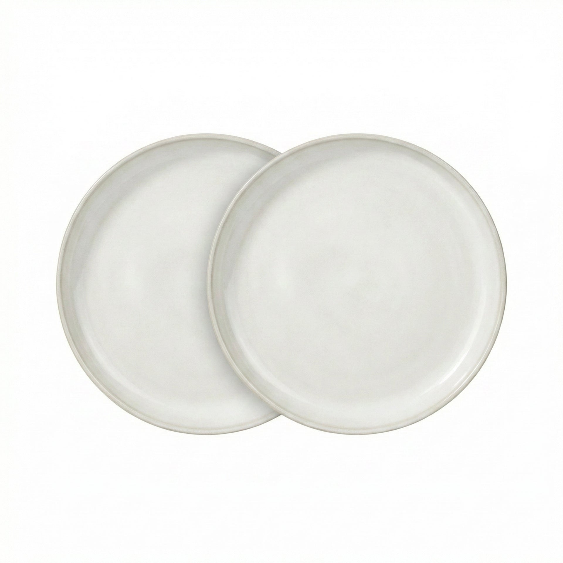 Set 2 Platos SilverCrest Stoneware Blanco Crema