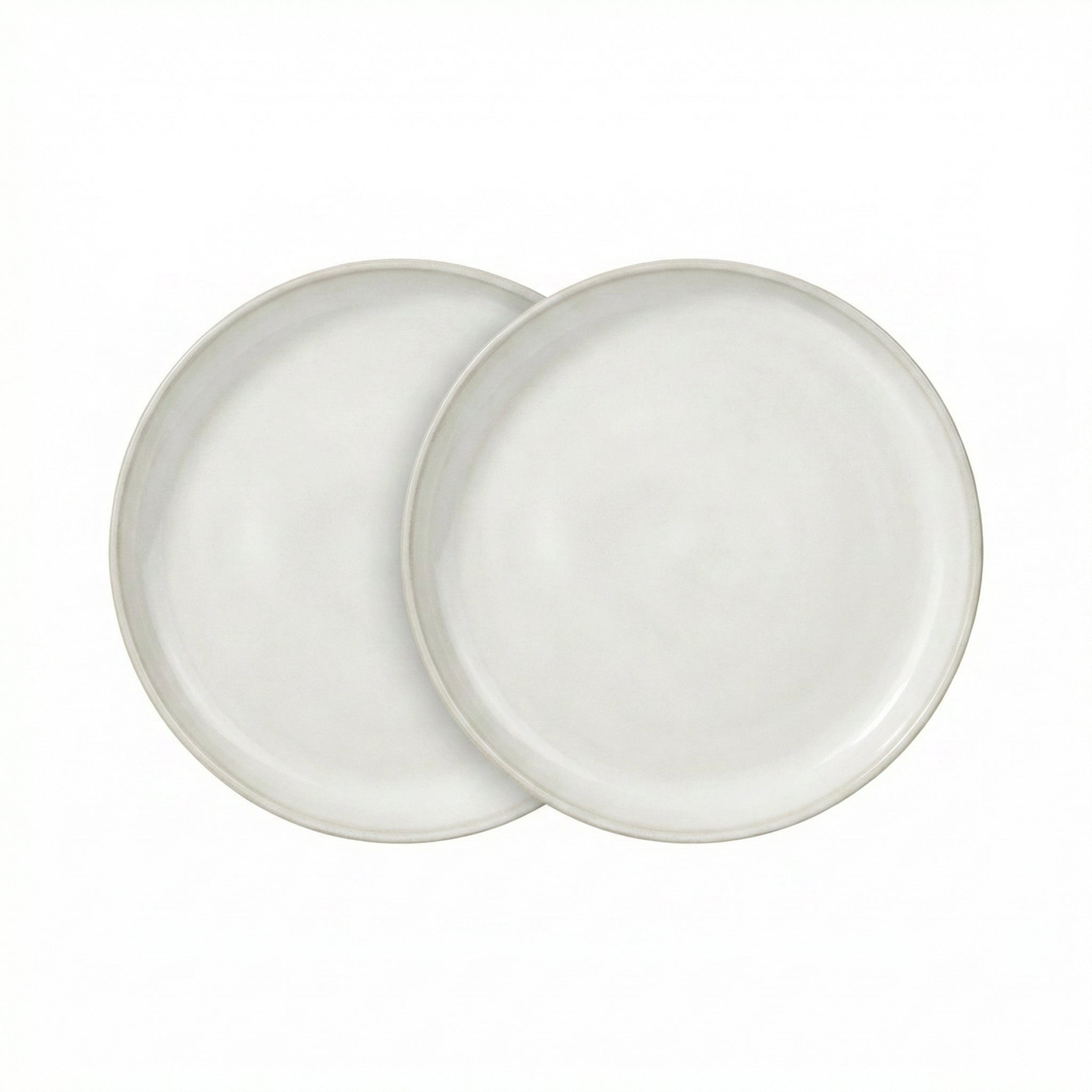 Set 2 Platos SilverCrest Stoneware Blanco Crema