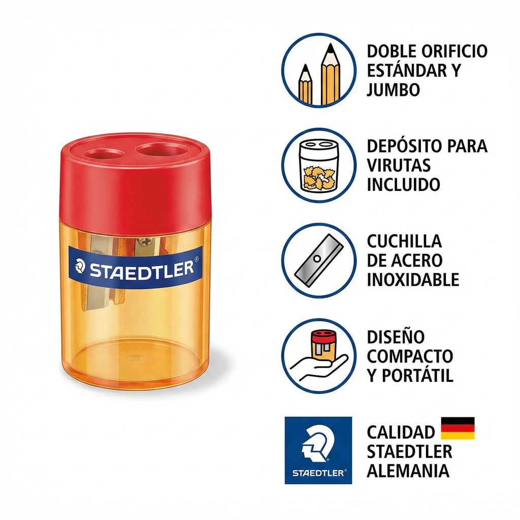 Sacapuntas Doble Staedtler con Depósito para Virutas