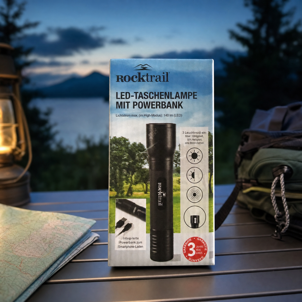 Rocktrail Linterna LED con Powerbank Integrado