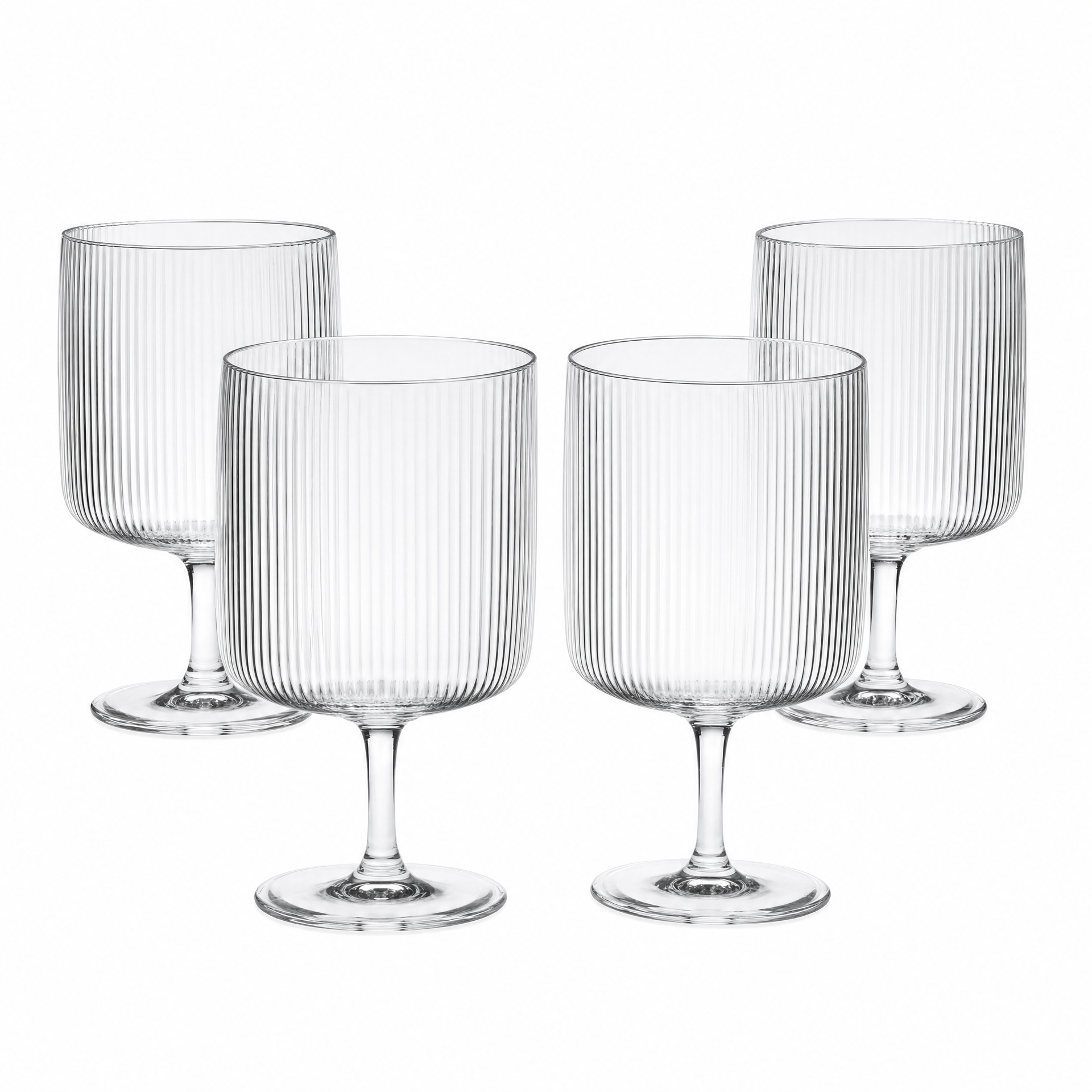 Livarno Home Juego de copas de vino con diseño de ranuras verticales