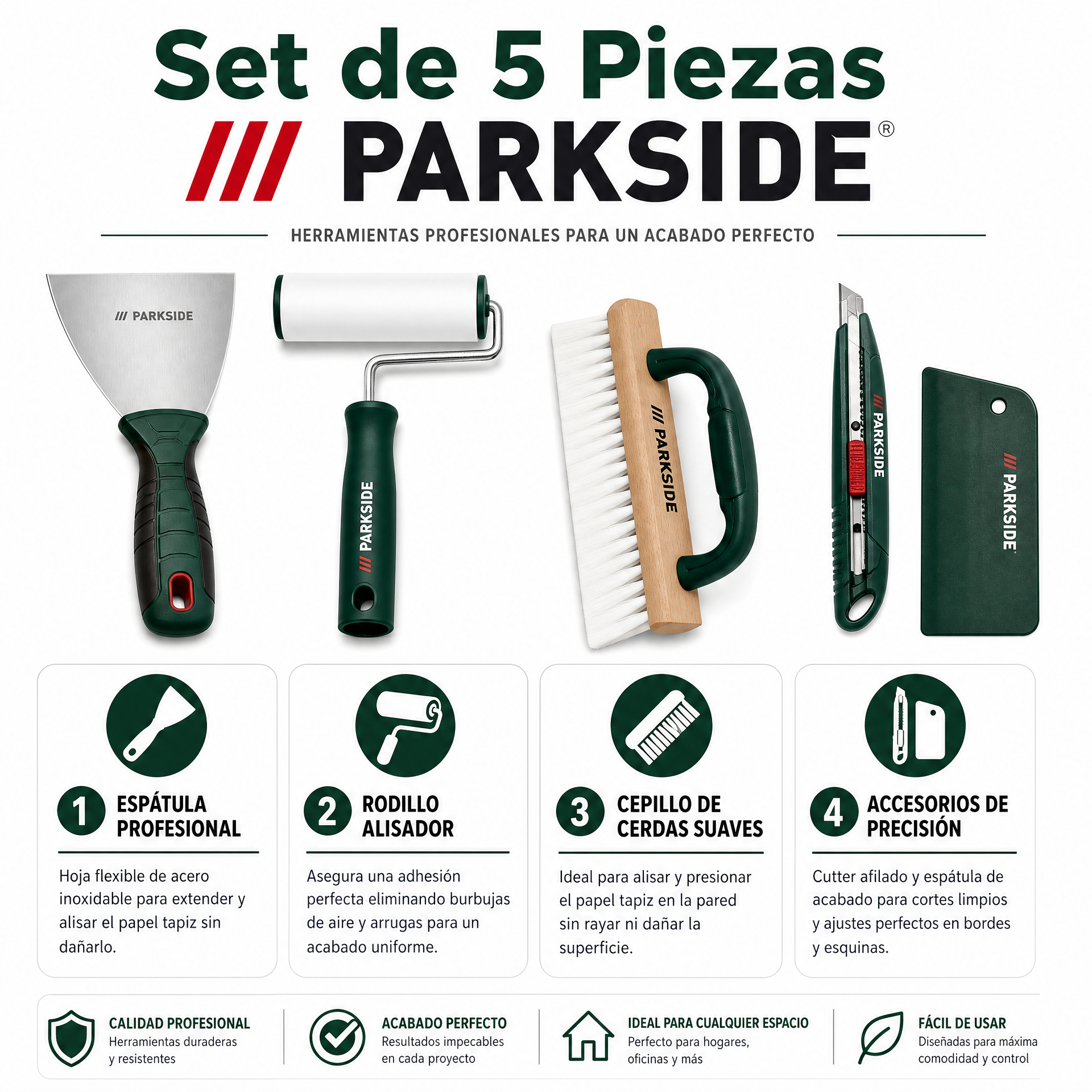 Parkside Set 5 Piezas Papel Pintado - Infografía