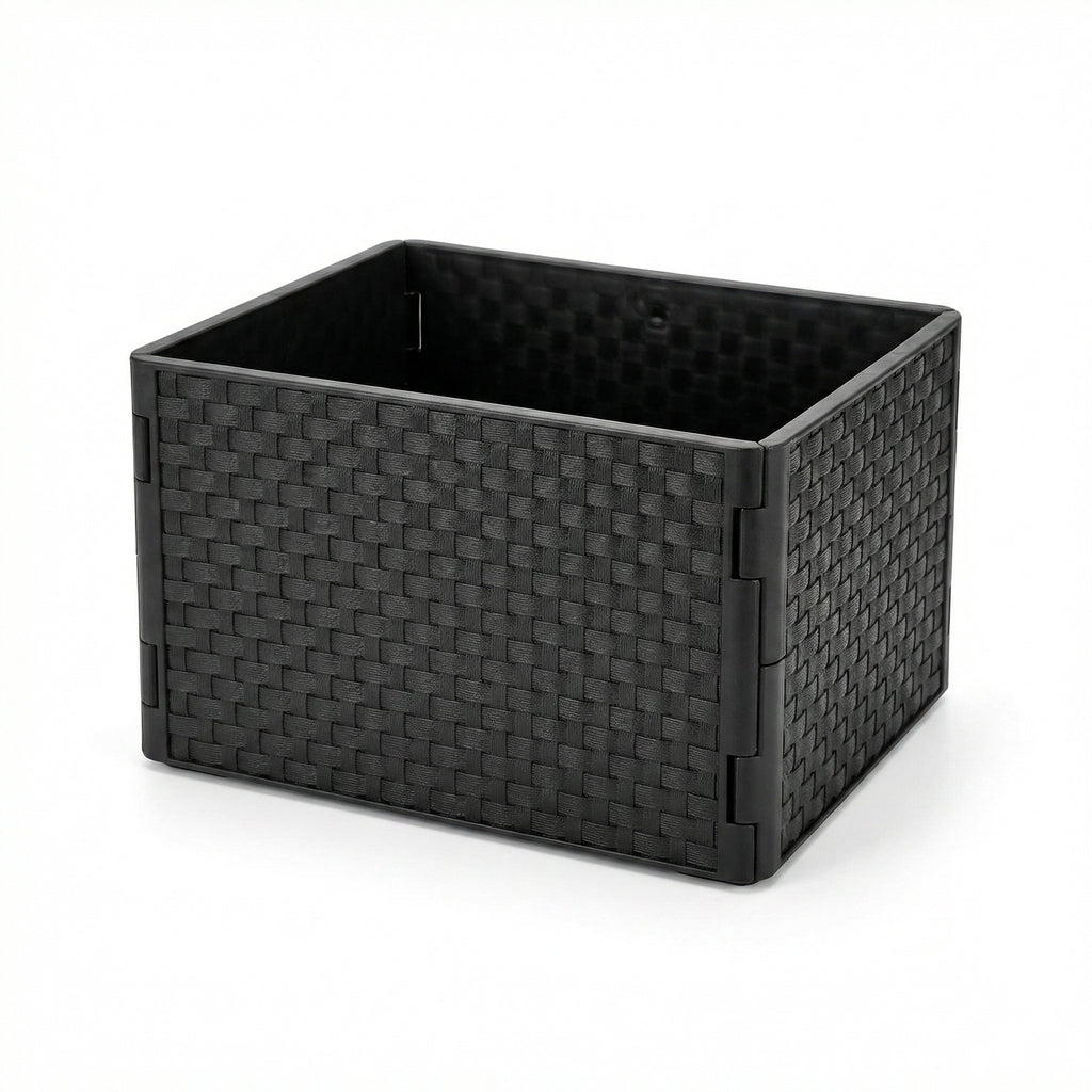 Caja Almacenamiento Home Creation Negra Trenzada