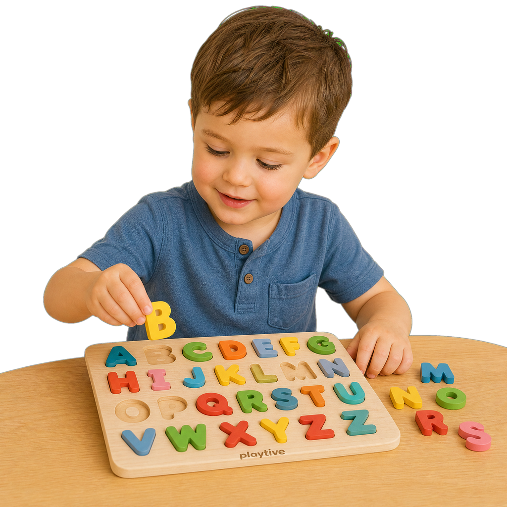 Playtive Juego Aprendizaje Alfabeto Madera