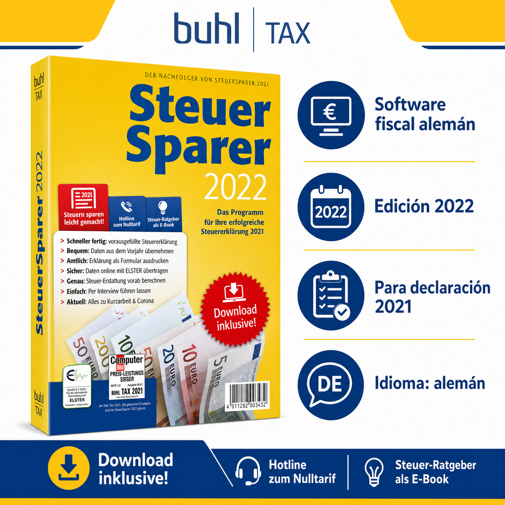 Buhl Tax Steuer:Sparer 2022 — Software Fiscal Alemana para Declaración 2021