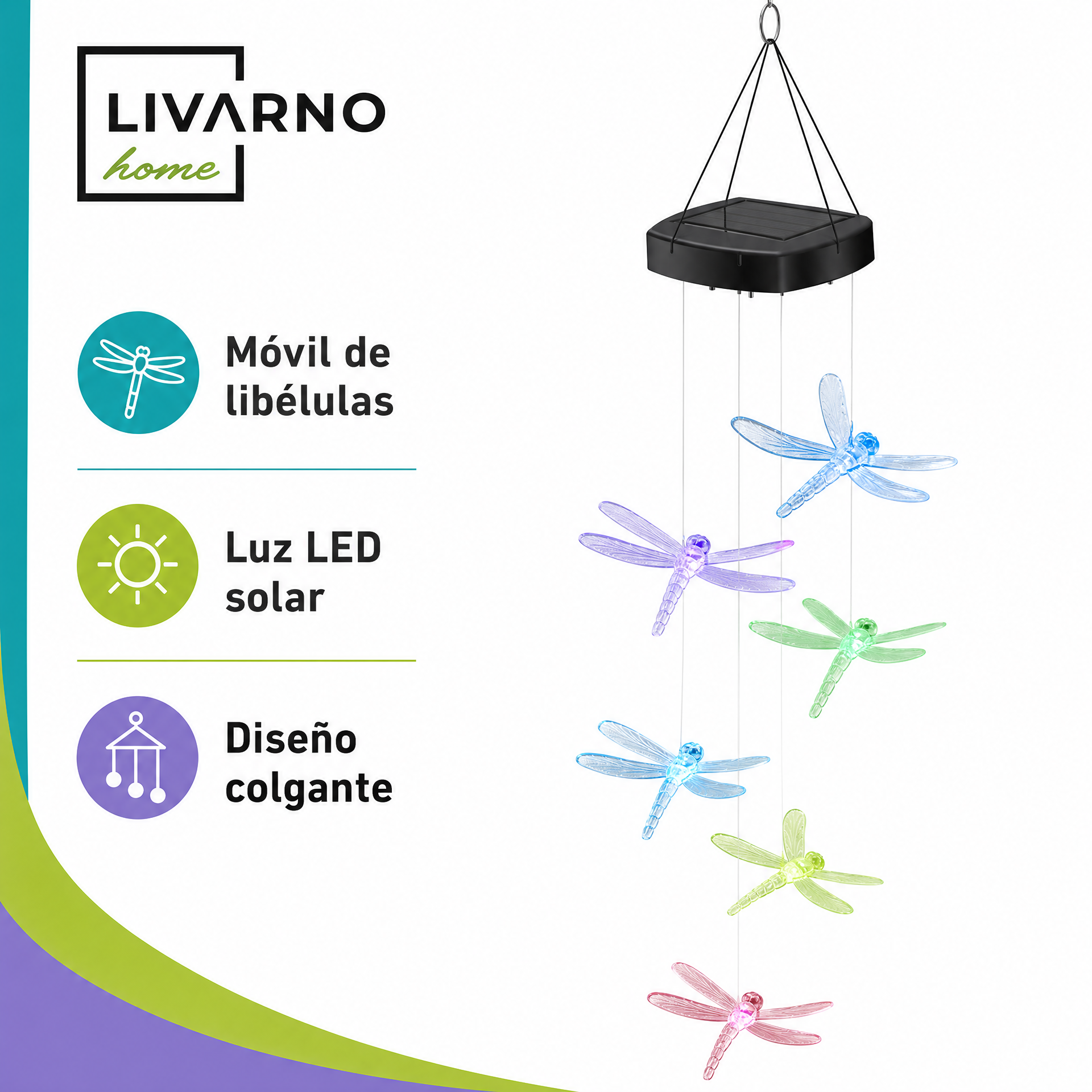 Livarno Home móvil solar de libélulas iluminadas