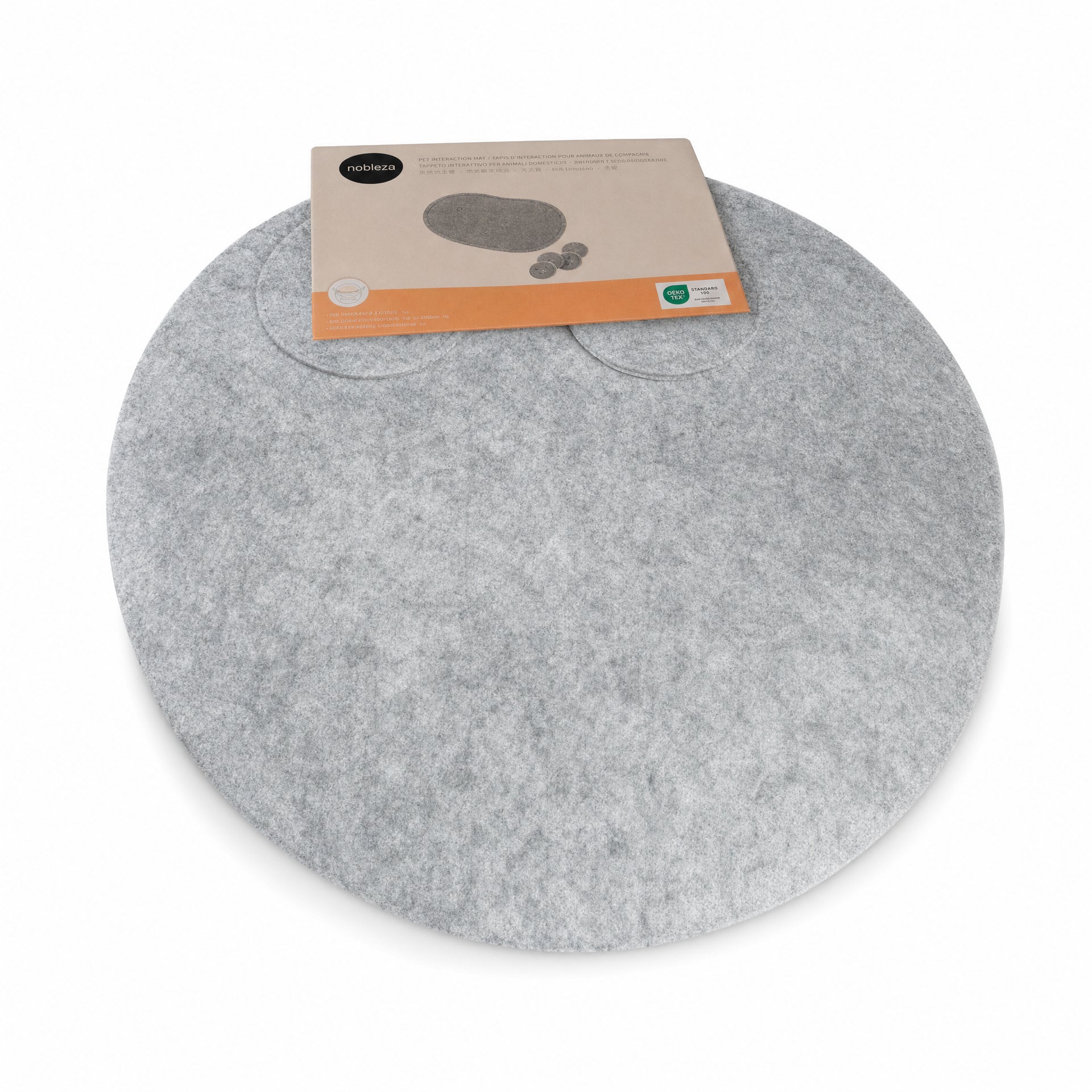 Alfombra redonda gris con textura uniforme
