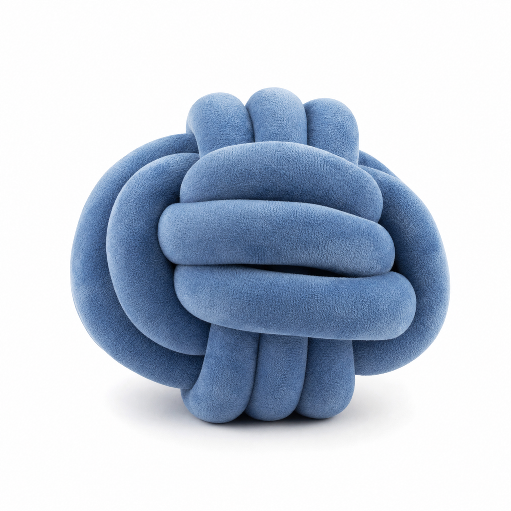 Cojín Decorativo de Nudo Azul