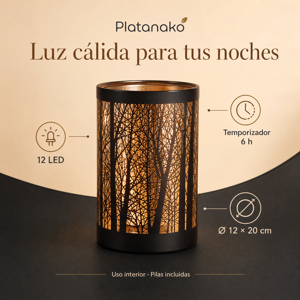 Livarno Home Luz Ambiental LED de Cristal Bosque, 12 LED