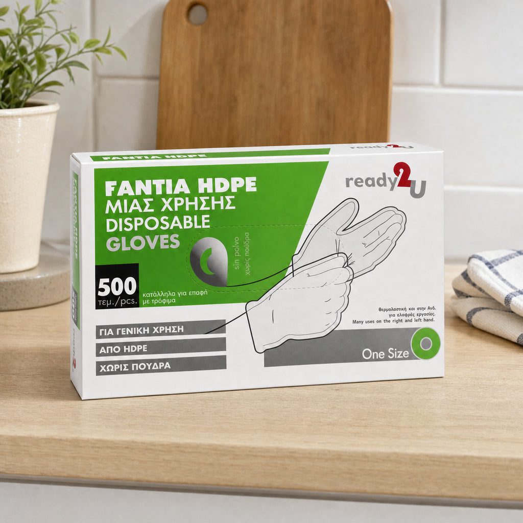 Fantia ready2u Guantes desechables HDPE sin polvo One Size 500 unidades