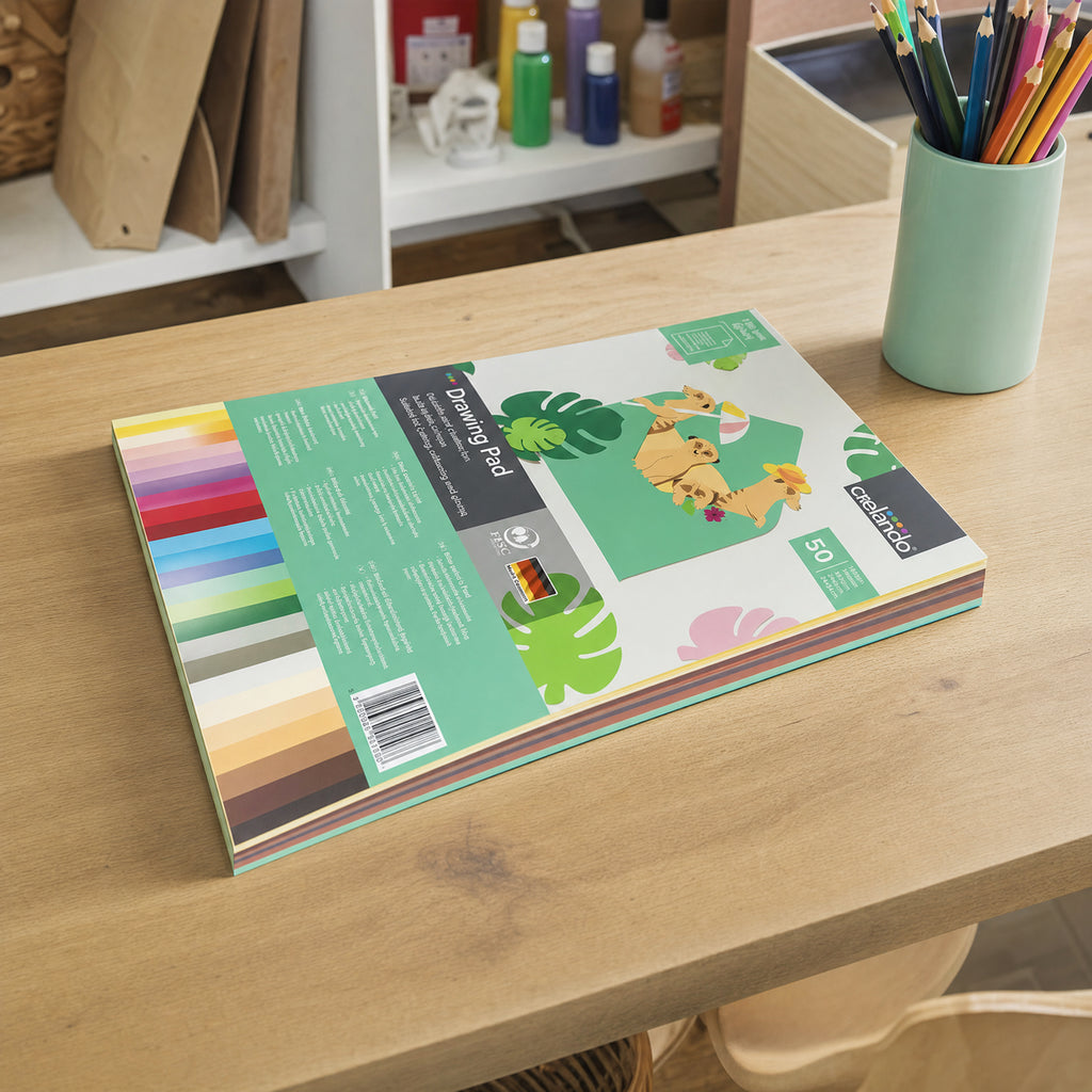 Crelando bloc de dibujo 50 hojas colores variados