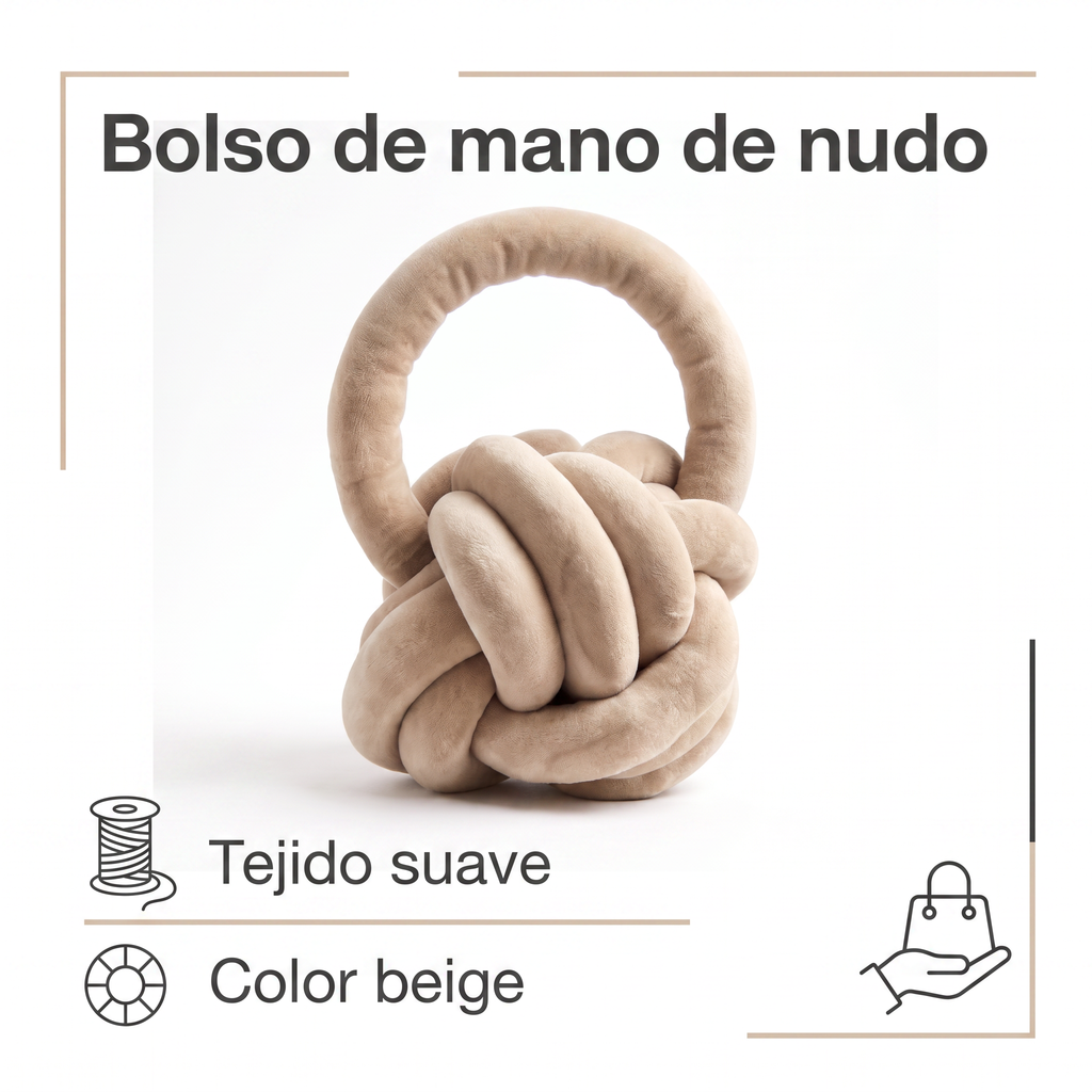 Bolso de Mano de Nudo Beige