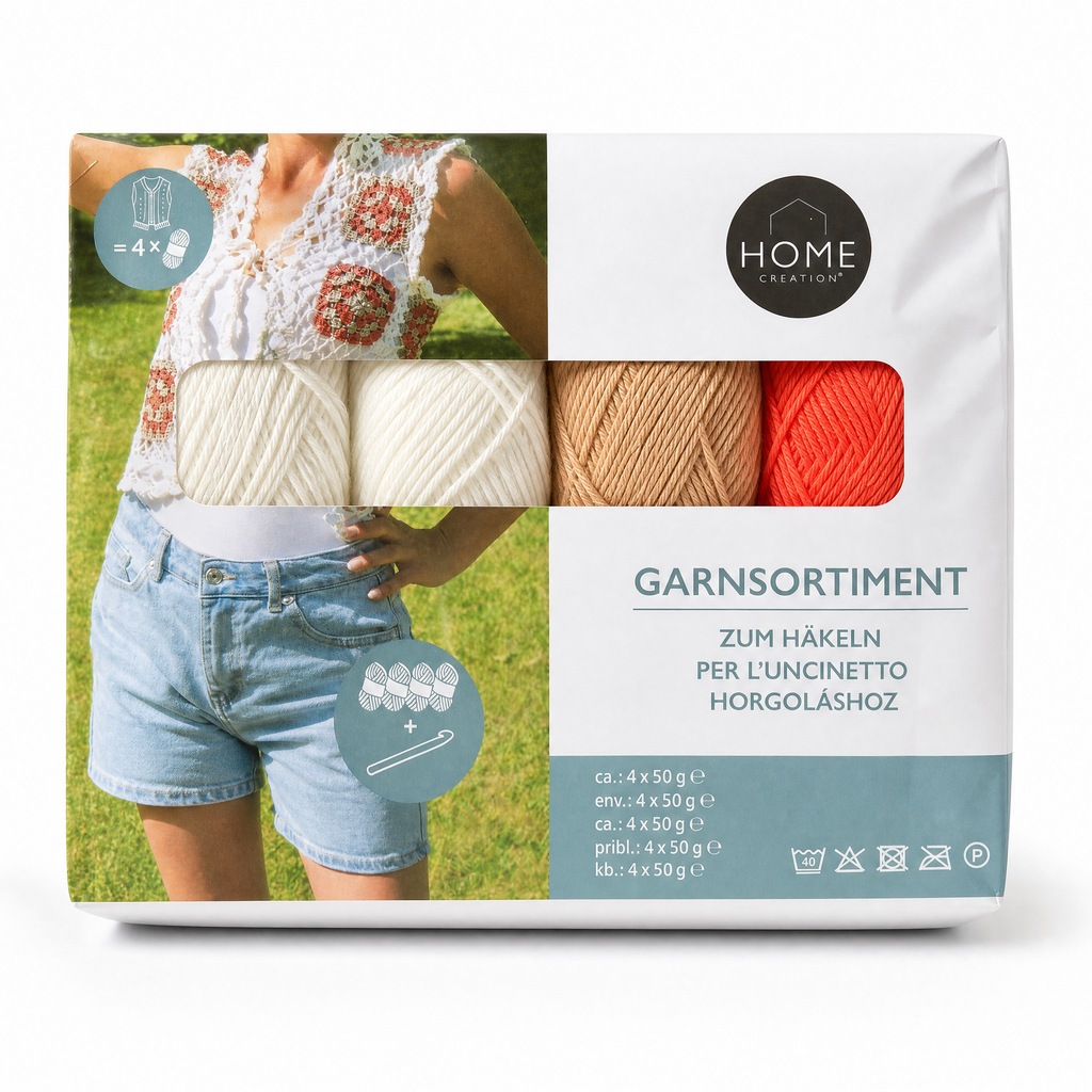 Kit de Ovillos de Lana Home Creation - Garnsortiment Surtido 4x50g