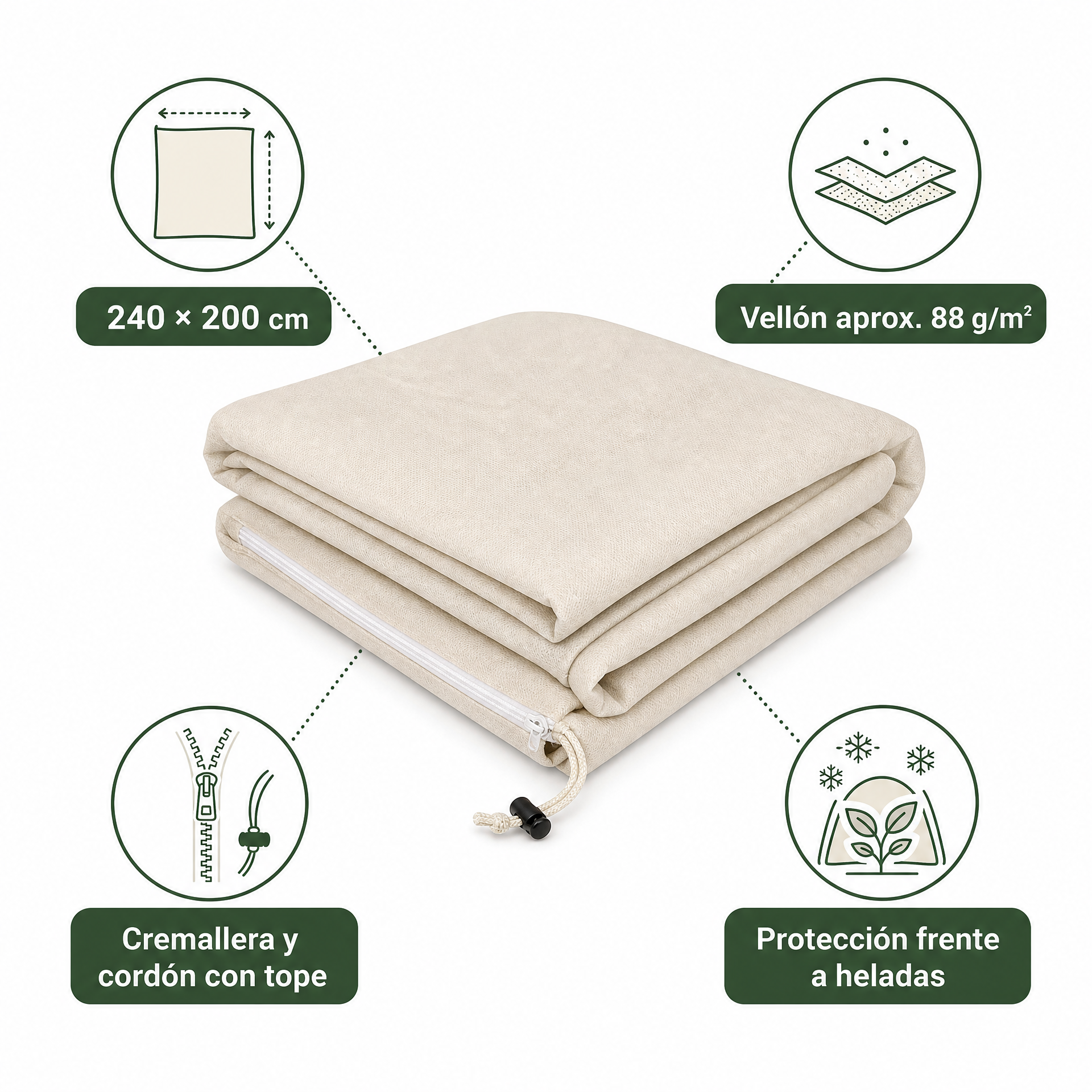 Florabest Vellón XXL Protección contra Heladas 240 × 200 cm