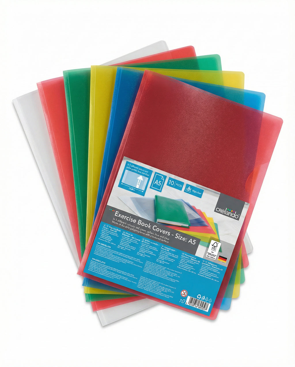 Forros Cuaderno A5 Crelando 10 uds 5 Colores