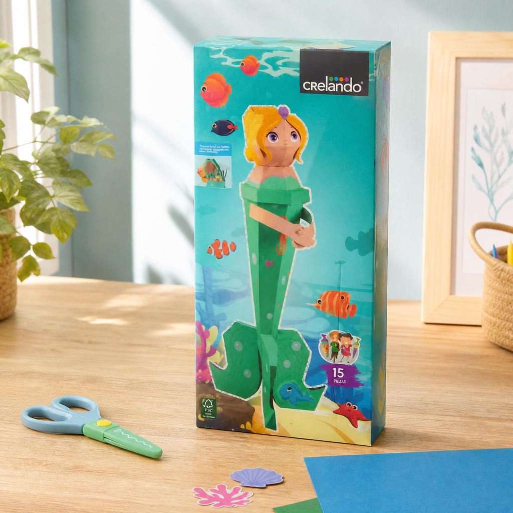 Crelando Kit de Manualidades Cono Escolar Sirena 15 Piezas