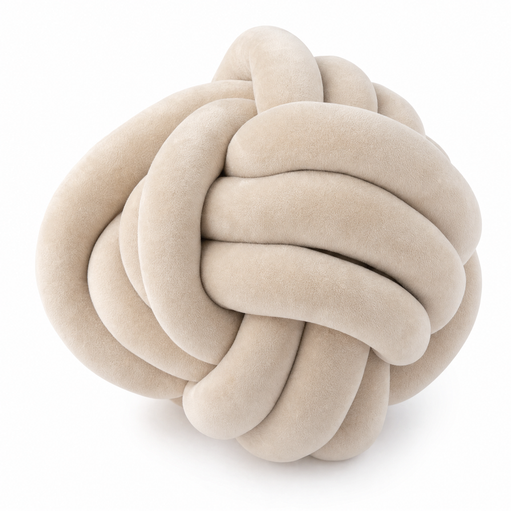 Cojín Decorativo de Nudo Beige