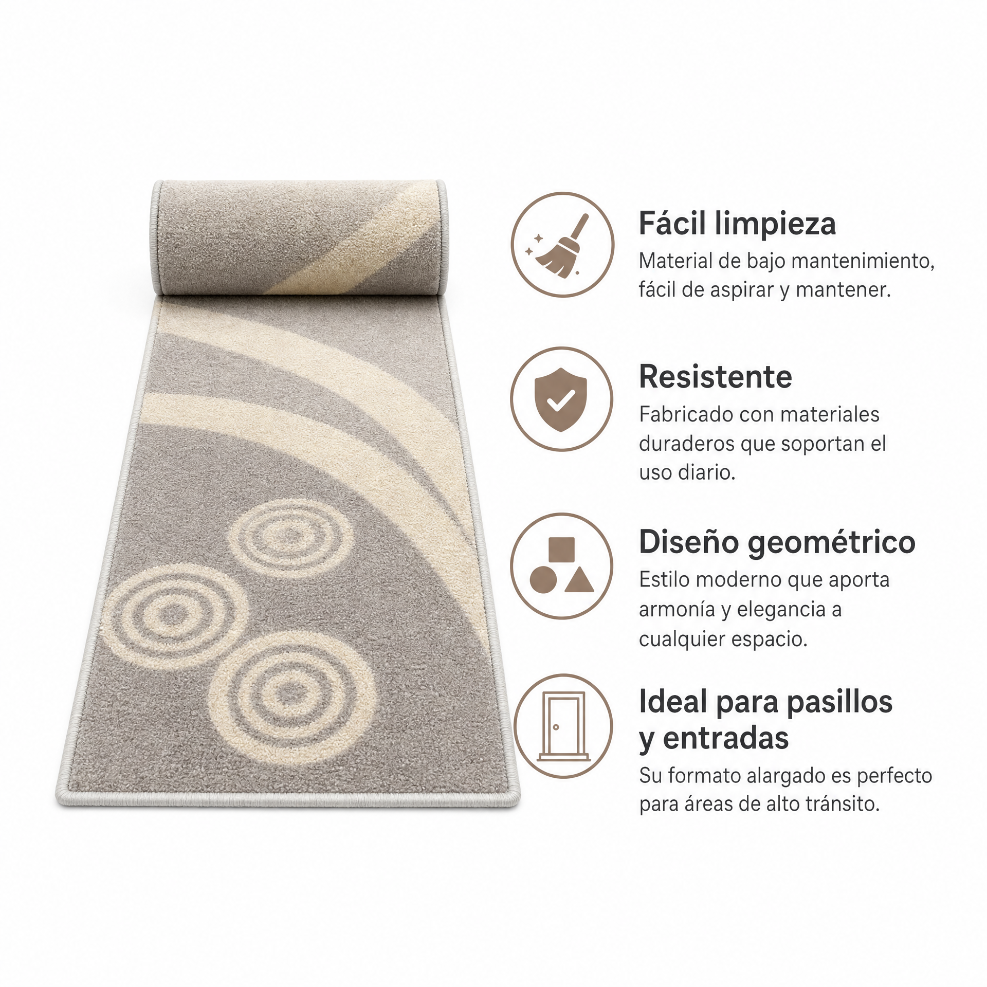 Alfombra Pelo Corto Pasillera Geometrica