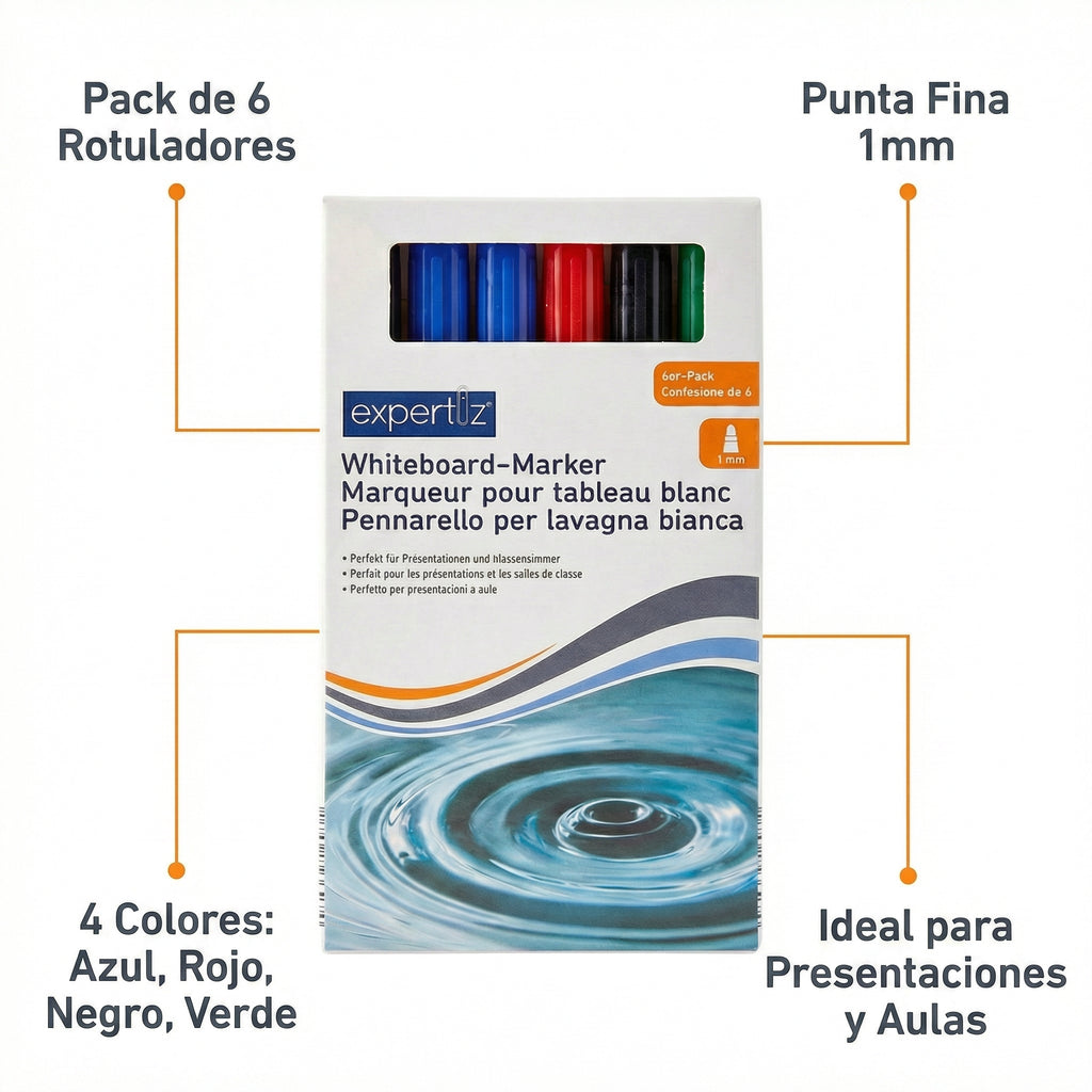 Rotuladores Pizarra Blanca Expertiz 6 uds