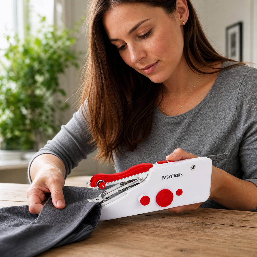 Máquina de coser manual portátil para reparaciones menores con set de piezas