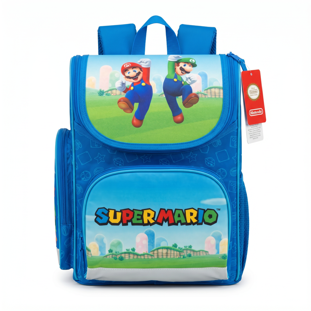 Mochila Escolar Super Mario — Mario y Luigi (Licencia Nintendo)