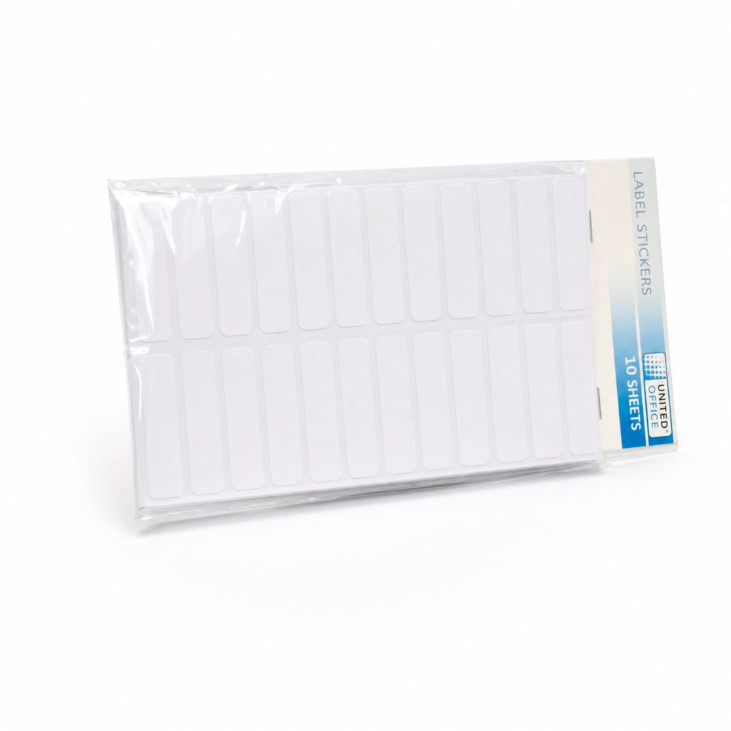 Etiquetas adhesivas blancas rectangulares, paquete de 10 hojas